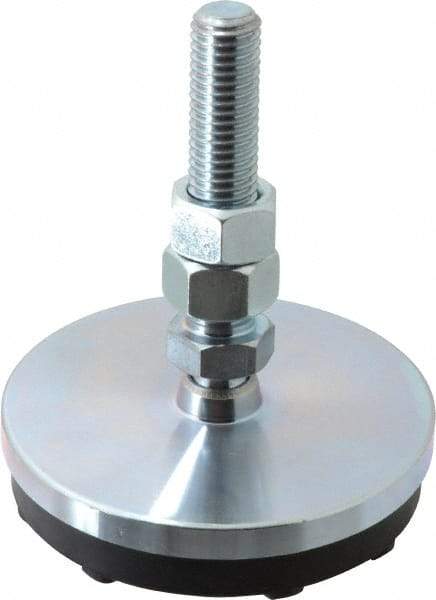 Gibraltar - 5/8-11 Bolt Thread, Studded Pivotal Stud Mount Leveling Pad & Mount - 5,000 Max Lb Capacity, 4" Base Diam - All Tool & Supply