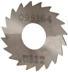 Made in USA - 1" Diam x 0.0313" Blade Thickness x 3/8" Arbor Hole Diam, 20 Tooth Slitting and Slotting Saw - Arbor Connection, Right Hand, Uncoated, Solid Carbide, Concave Ground - All Tool & Supply