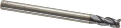 RobbJack - 1/8", 3 Flute, Single End, Solid Carbide, Corner Chamfer End Mill - 1-1/2" OAL, 40° Helix, Right Hand Flute, 1/4" LOC, Right Hand Cut - All Tool & Supply