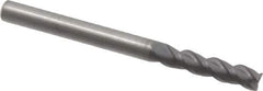 RobbJack - 1/8", 3 Flute, Single End, Solid Carbide, Corner Chamfer End Mill - 1-1/2" OAL, 40° Helix, Right Hand Flute, 1/2" LOC, Right Hand Cut - All Tool & Supply