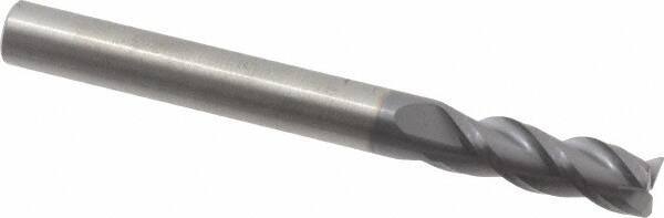 RobbJack - 1/4", 3 Flute, Single End, Solid Carbide, Corner Chamfer End Mill - 2-1/2" OAL, 40° Helix, Right Hand Flute, 3/4" LOC, Right Hand Cut - All Tool & Supply