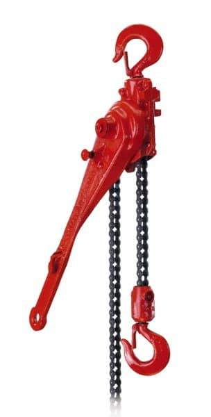 Coffing - 12,000 Lb Lifting Capacity, Lever Hoist - Made from Roller Chain, 124 Lb Avg Pull to Lift Rated Load, 4 Chains - All Tool & Supply