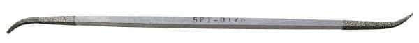 Grobet - 6" OAL Fine Oval Riffler Diamond File - 1 LOC, 126 Grit - All Tool & Supply