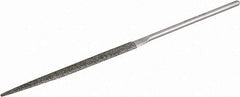 Grobet - 5-1/2" OAL Fine Half Round Needle Diamond File - 2-1/2 LOC, 126 Grit - All Tool & Supply