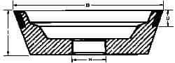 Made in USA - 5" Diam, 1-1/4" Hole Size, 1-3/4" Overall Thickness, 220 Grit, Type 11 Tool & Cutter Grinding Wheel - Very Fine Grade, Diamond - All Tool & Supply