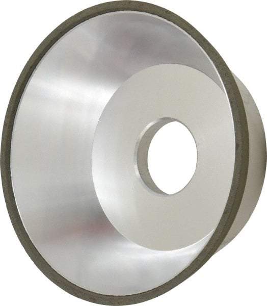 Made in USA - 5" Diam, 1-1/4" Hole Size, 1-3/4" Overall Thickness, 100 Grit, Type 11 Tool & Cutter Grinding Wheel - Fine Grade, Diamond - All Tool & Supply