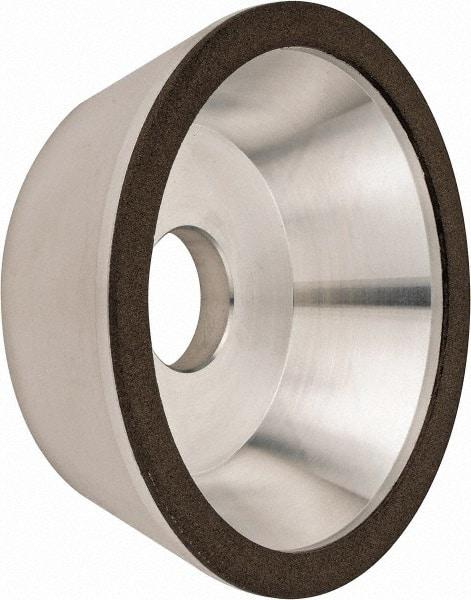 Made in USA - 5" Diam, 1-1/4" Hole Size, 1-3/4" Overall Thickness, 100 Grit, Type 11 Tool & Cutter Grinding Wheel - Fine Grade, Diamond - All Tool & Supply