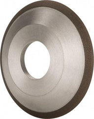 Made in USA - 4" Diam, 1-1/4" Hole Size, 1/2" Overall Thickness, 220 Grit, Type 12 Tool & Cutter Grinding Wheel - Very Fine Grade, Diamond - All Tool & Supply