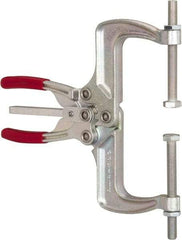 De-Sta-Co - 4448.22 N Load Capacity, 2.56" Throat Depth, 9.15" OAL, Carbon Steel, C Style Plier Clamp - 7.92" Max Jaw Capacity, M10x1.25 Spindle, 7.92" Open Throat Height, Red Handle, Spindle End - All Tool & Supply