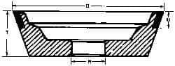 Made in USA - 5" Diam, 1-1/4" Hole Size, 1-3/4" Overall Thickness, 120 Grit, Type 11 Tool & Cutter Grinding Wheel - Fine Grade, CBN - All Tool & Supply