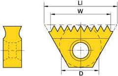 Kennametal - 5mm Pitch, Internal Thread, ISO Standard, STNB KC635M Grade Thread Mill Insert - Carbide, TiAlN Coating - All Tool & Supply