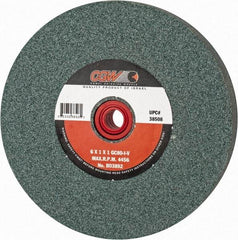 Camel Grinding Wheels - 80 Grit Silicon Carbide Bench & Pedestal Grinding Wheel - 6" Diam x 1" Hole x 1" Thick, 4456 Max RPM, I Hardness, Medium Grade , Vitrified Bond - All Tool & Supply