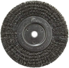 Weiler - 6" OD, 5/8" Arbor Hole, Crimped Steel Wheel Brush - 3/4" Face Width, 1-7/16" Trim Length, 0.0118" Filament Diam, 6,000 RPM - All Tool & Supply