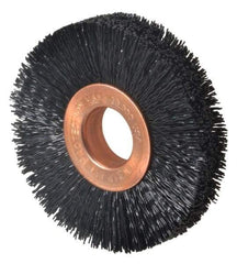 Weiler - 2" OD, 1/2" Arbor Hole, Crimped Nylon Wheel Brush - 3/8" Face Width, 1/2" Trim Length, 0.014" Filament Diam, 20,000 RPM - All Tool & Supply