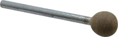 Cratex - 3/8" Head Diam, B122, Ball End, Mounted Point - Medium Grade, 80 Grit - All Tool & Supply