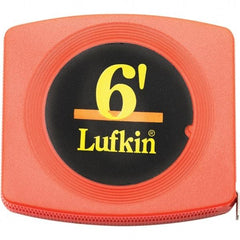 Lufkin - 6' x 1/4" Yellow Steel Blade Tape Measure - 1/16" Graduation, Inch Graduation Style, Black Vinyl Clad Steel Case - All Tool & Supply