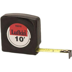 Lufkin - 10' x 1/2" Yellow Steel Blade Tape Measure - 1/16 & 1/32" Graduation, Black Steel Case - All Tool & Supply