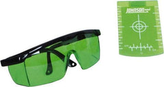 Johnson Level & Tool - Laser Level Magnetic Target and Enhancement Glasses - Use With Green Beam Lasers - All Tool & Supply