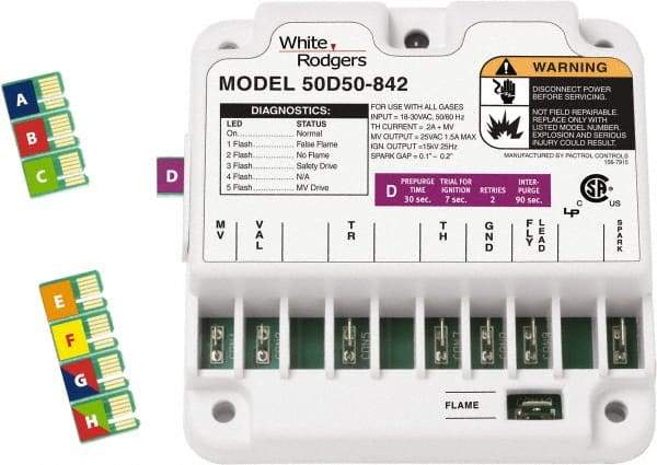 White-Rodgers - 24 VAC, 0.25 Amp, Universal Direct Spark Ignition Control - For Use with Gas Fired Nonintegrated, Forced Air Furnaces, Boilers & Cooking Appliances - All Tool & Supply