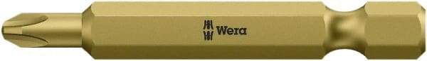 Wera - #1, Hex Drive Phillips Power Screwdriver Bit - 1/4" Drive, 2" OAL - All Tool & Supply