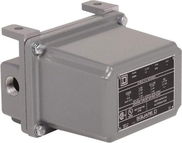 Square D - 4 NEMA Rated, DPST-DB, Float Switch Pressure and Level Switch - 575 VAC, Line-Load-Load-Line Terminal - All Tool & Supply