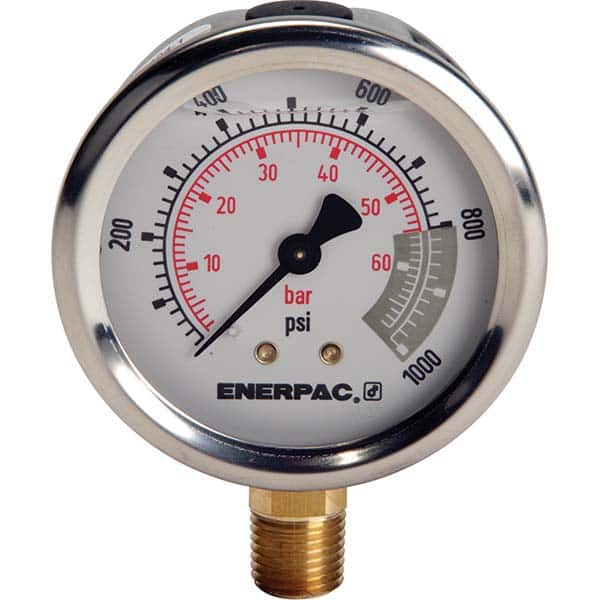 Enerpac - Hydraulic Pressure Gages & Adapters Type: Glycerine Filled Pressure Rating: 600 - All Tool & Supply