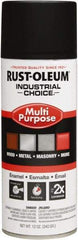 Rust-Oleum - Black, Flat, Enamel Spray Paint - 8 to 12 Sq Ft per Can, 16 oz Container, Use on Drums, Equipment & Color Coding, Furniture, Ladders, Lockers, Motors, Stenciling, Tools - All Tool & Supply