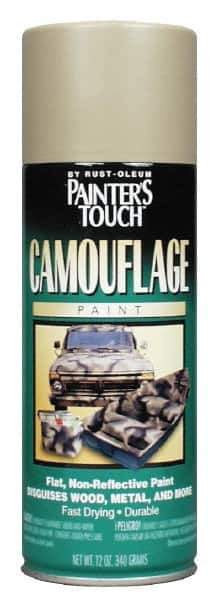 Rust-Oleum - Khaki (Color), Flat, Camouflage Spray Paint - 8 to 10 Sq Ft per Can, 16 oz Container, Use on Camouflage Paint - All Tool & Supply