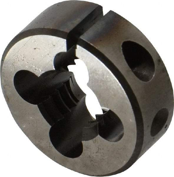 Made in USA - 7/16-14 UNC Thread, 1" Outside Diam High Speed Steel Round Die - 3/8" Thick, Right Hand Thread, Adjustable - Exact Industrial Supply