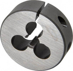 Made in USA - 5/16-24 UNF Thread, 1-1/2" Outside Diam High Speed Steel Round Die - 1/2" Thick, Right Hand Thread, Adjustable - Exact Industrial Supply