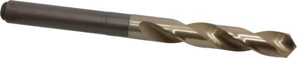 Chicago-Latrobe - 17/32" Drill, 118° Point, Cobalt Silver Deming & Reduced Shank Drill Bit - Oxide/Gold Finish, 6" OAL, Straight Shank, 3-1/8" Flute Length, Right Hand Cut, Split Point, Spiral Flute, Regular Spiral - All Tool & Supply