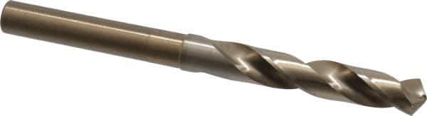 Chicago-Latrobe - 35/64" Drill, 118° Point, Cobalt Silver Deming & Reduced Shank Drill Bit - Oxide/Gold Finish, 6" OAL, Straight Shank, 3-1/8" Flute Length, Right Hand Cut, Split Point, Spiral Flute, Regular Spiral - All Tool & Supply