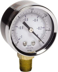 Gast - 1/4 NPT Air Compressor Vacuum Gauge - 2" Diam, Use with Gast 0211/0523 Rotary Vane Units - All Tool & Supply