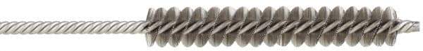 Made in USA - 1/4" Diam Helical Stainless Steel Tube Brush - Double Spiral, 0.005" Filament Diam, 1-1/2" Brush Length, 4" OAL, 0.091" Diam Stainless Steel Shank - All Tool & Supply