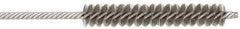 Made in USA - 1/4" Diam Helical Stainless Steel Tube Brush - Double Spiral, 0.005" Filament Diam, 1-1/2" Brush Length, 4" OAL, 0.091" Diam Stainless Steel Shank - All Tool & Supply