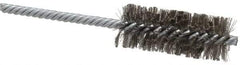 Made in USA - 1" Diam Helical Stainless Steel Tube Brush - Double Spiral, 0.006" Filament Diam, 2-1/2" Brush Length, 5-1/2" OAL, 0.237" Diam Galvanized Steel Shank - All Tool & Supply