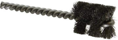 Made in USA - 7/8" Diam Helical Stainless Steel Tube Brush - Single Spiral, 0.006" Filament Diam, 1" Brush Length, 3-1/2" OAL, 0.213" Diam Stainless Steel Shank - All Tool & Supply