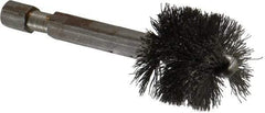 Made in USA - 3/4 Inch Inside Diameter, 7/8 Inch Actual Brush Diameter, Carbon Steel, Power Fitting and Cleaning Brush - 1/4 Shank Diameter, 2-3/4 Inch Long, Hex Shaft Stem - All Tool & Supply