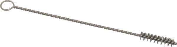 PRO-SOURCE - 3/4" Long x 3/16" Diam Stainless Steel Twisted Wire Bristle Brush - Single Spiral, 4" OAL, 0.003" Wire Diam, 0.062" Shank Diam - All Tool & Supply
