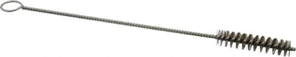 PRO-SOURCE - 2" Long x 7/16" Diam Stainless Steel Twisted Wire Bristle Brush - Single Spiral, 8" OAL, 0.006" Wire Diam, 0.11" Shank Diam - All Tool & Supply