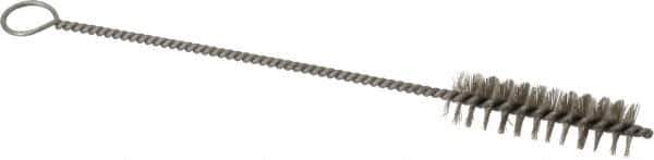 PRO-SOURCE - 2-1/2" Long x 11/16" Diam Stainless Steel Twisted Wire Bristle Brush - Single Spiral, 9" OAL, 0.008" Wire Diam, 0.142" Shank Diam - All Tool & Supply