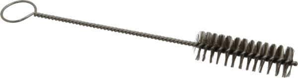 PRO-SOURCE - 3" Long x 15/16" Diam Stainless Steel Twisted Wire Bristle Brush - Single Spiral, 10" OAL, 0.008" Wire Diam, 0.162" Shank Diam - All Tool & Supply