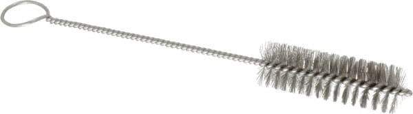 PRO-SOURCE - 3" Long x 1" Diam Stainless Steel Twisted Wire Bristle Brush - Single Spiral, 10" OAL, 0.008" Wire Diam, 0.162" Shank Diam - All Tool & Supply