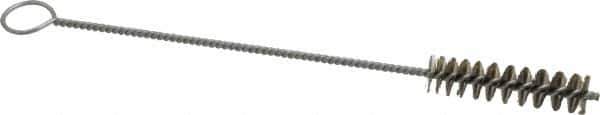 PRO-SOURCE - 2-1/2" Long x 5/8" Diam Stainless Steel Twisted Wire Bristle Brush - Single Spiral, 9" OAL, 0.008" Wire Diam, 0.142" Shank Diam - All Tool & Supply