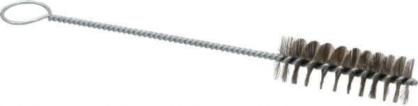 PRO-SOURCE - 3" Long x 1" Diam Stainless Steel Twisted Wire Bristle Brush - Single Spiral, 10" OAL, 0.008" Wire Diam, 0.16" Shank Diam - All Tool & Supply