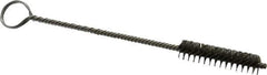 Made in USA - 1-1/2" Long x 3/8" Diam Stainless Steel Twisted Wire Bristle Brush - Double Spiral, 5-1/2" OAL, 0.005" Wire Diam, 0.085" Shank Diam - All Tool & Supply