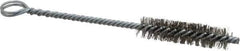 Made in USA - 2" Long x 1/2" Diam Stainless Steel Twisted Wire Bristle Brush - Double Spiral, 5-1/2" OAL, 0.006" Wire Diam, 0.162" Shank Diam - All Tool & Supply