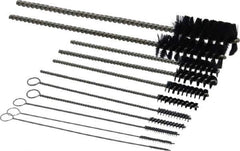 PRO-SOURCE - 11 Piece Nylon Hand Tube Brush Set - 3/4" to 1-1/2" Brush Length, 4" OAL, 0.034" Shank Diam, Includes Brush Diams 1/4", 5/16", 3/8", 1/2" & 3/4" - All Tool & Supply