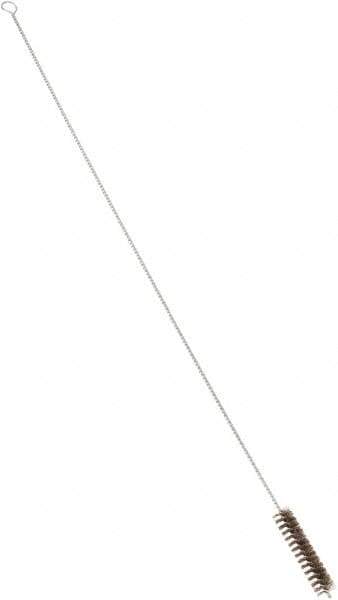 PRO-SOURCE - 4-1/2" Long x 1" Diam Horsehair Bristle Brush - Single Spiral, 40-1/2" OAL, 0.008" Filament Diam, 0.187" Shank Diam - All Tool & Supply