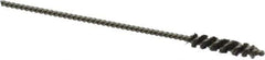 Made in USA - 5.5mm Diam Helical Stainless Steel Tube Brush - Single Spiral, 0.003" Filament Diam, 1" Brush Length, 4" OAL, 0.096" Diam Stainless Steel Shank - All Tool & Supply